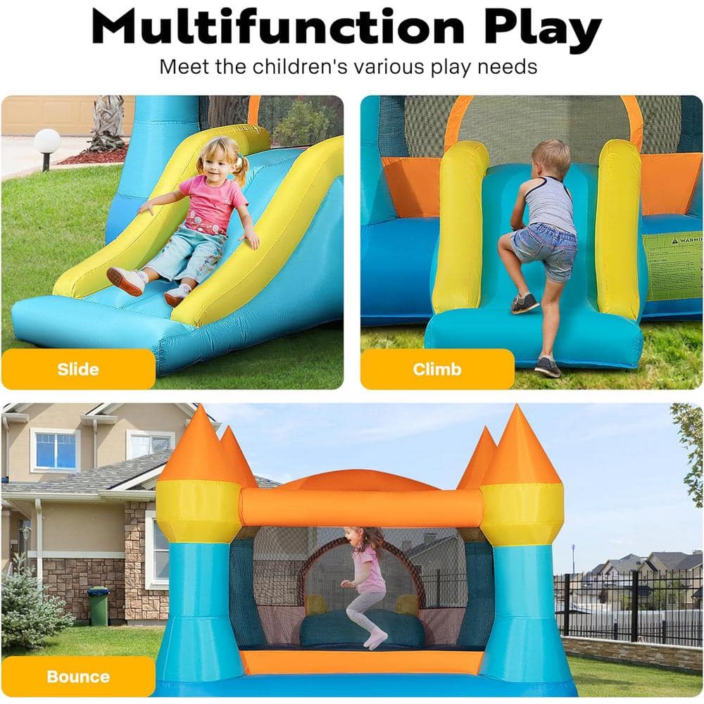 Vibrant Inflatable Bounce House with Slide and Blower