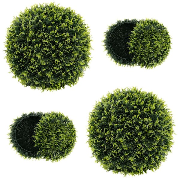 ANGELES HOME 2 Pieces 22 in. Green Indoor Outdoor Faux Decorative Balls