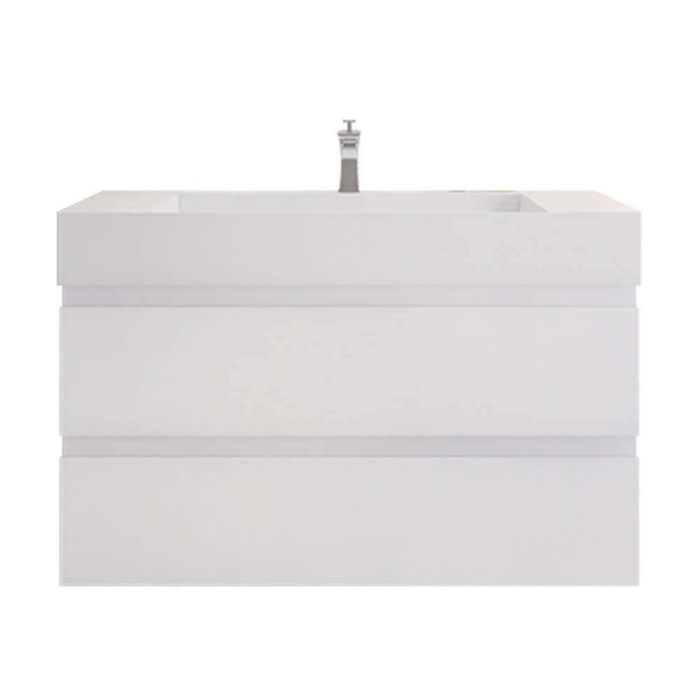 Monterey 42 in. W x 20 in. D x 26 in. H Single Sink Floating Bath Vanity in High Gloss White with White Acrylic Top price history on PriceWatchPro