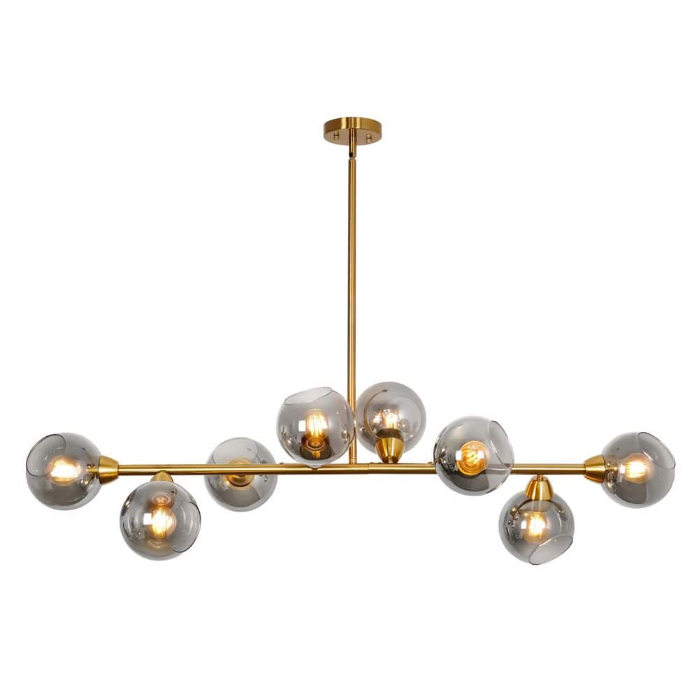 8 light Brass Modern Linear Chandelier for Dining Room and Living Room with no bulbs included price history on PriceWatchPro