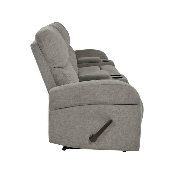 Prolounger Warm Gray Chenille 4 Seat Recliner Sofa With 2 Storage Consoles And Usb Ports Rcl53 Brm16 4sc The Home Depot
