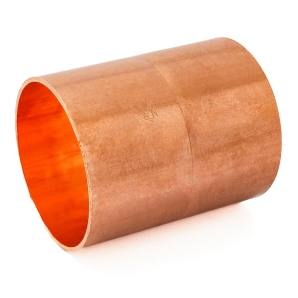 Everbilt 2 in. Copper Pressure Cup x Cup Coupling with Stop Fitting