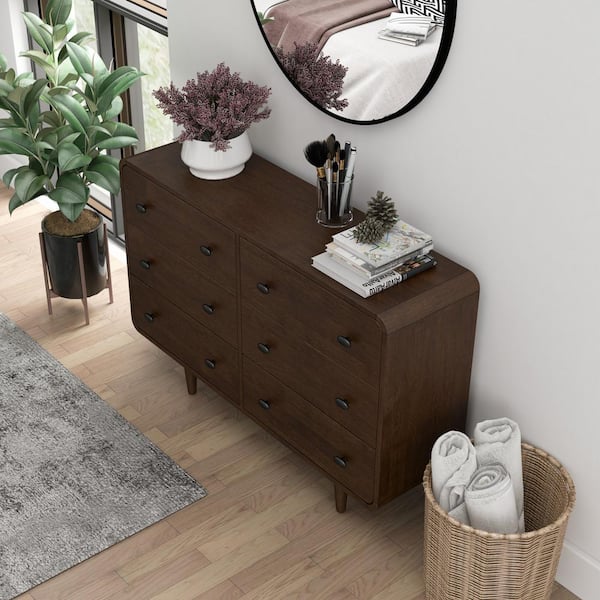 wayfair modern dresser Mercury Row Alyssa 6 Drawer 52.25" W Double Homfa 6 Drawer Vertical Dresser