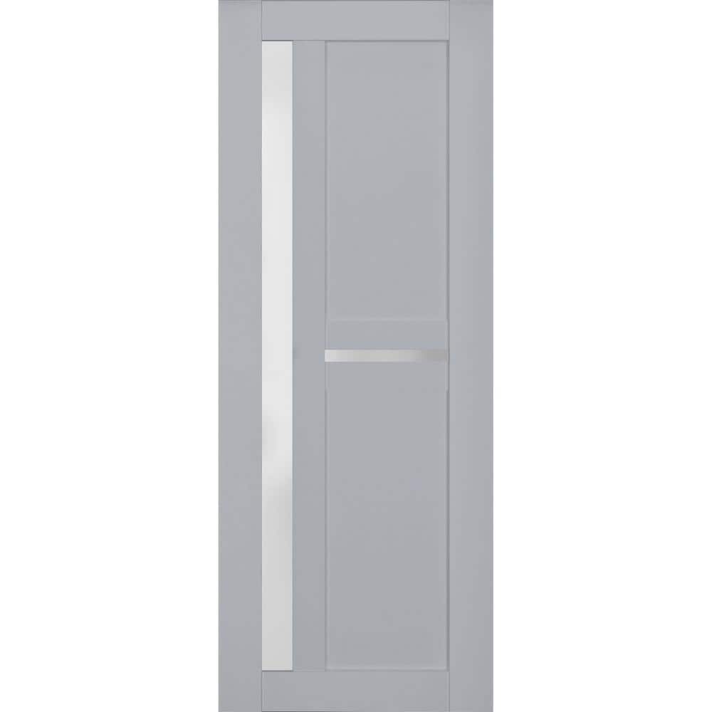 32 in. x 96 in. Solid Wood Frosted Glass Matte Grey Interior Door Slab price history on PriceWatchPro