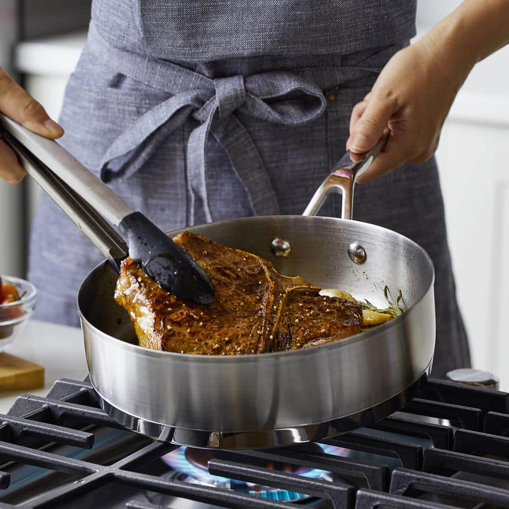 11-Piece 3-Ply Base Stainless Steel Cookware Set, Silver - rated 4.7671 stars from 73 reviews