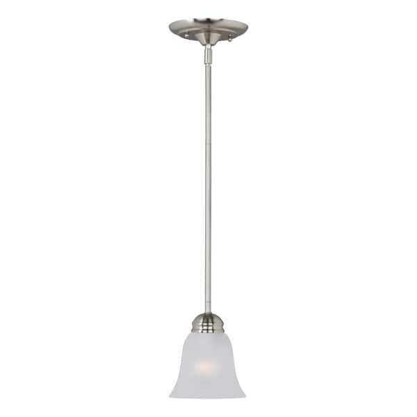 Maxim Lighting Basix 1-Light Nickel Mini Pendant Light