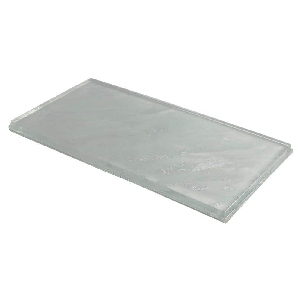 Astral Polished White Glass Rectangular Wall Tile