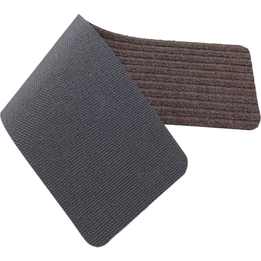 Brown Rubber Backing Slip Resistant Stair Treads Set of 7