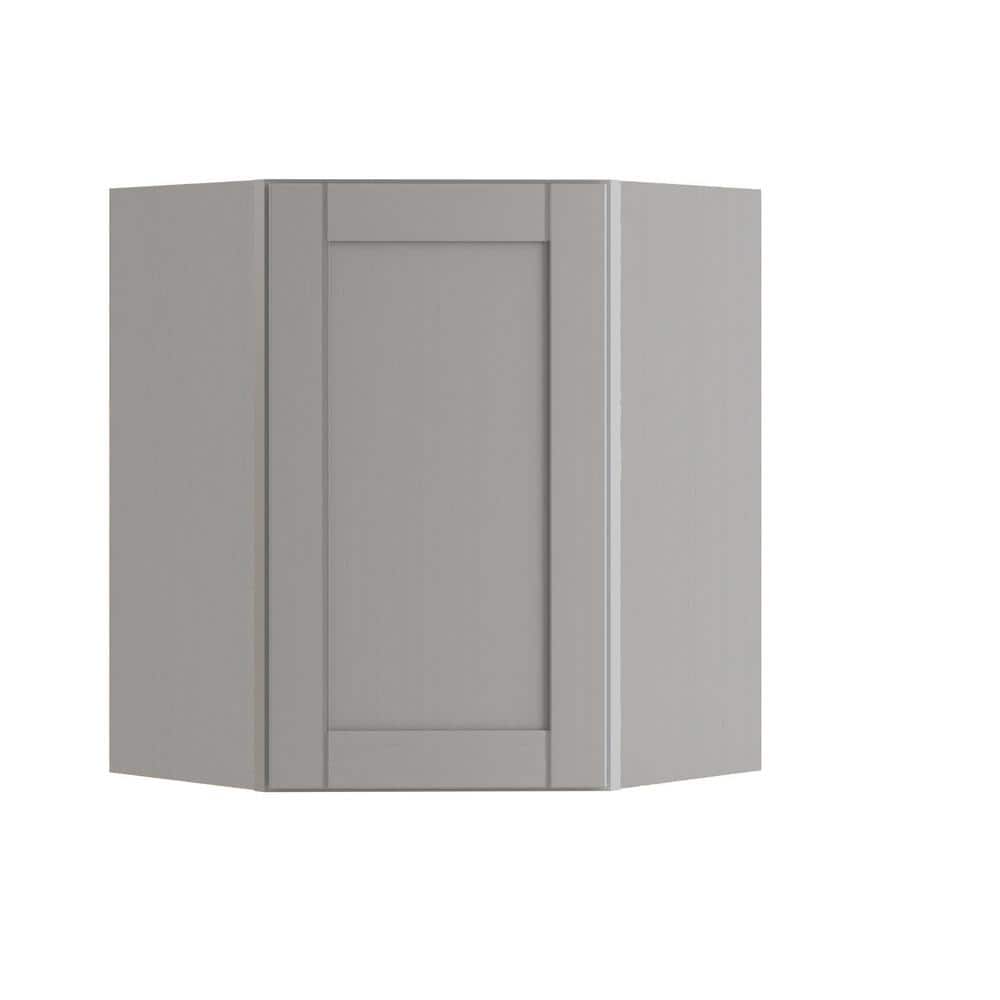 Contractor Express Cabinets Arlington Veiled Gray Plywood Shaker Stock Assembled Corner Kitchen Cabinet Soft Close 20 in W x 12 in D x 30 in H -  WA2430L-AVG
