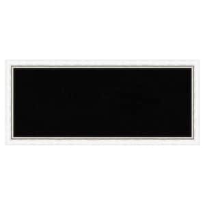 Morgan White Silver Wood Framed Black Corkboard 32 in. x 14 in. Bulletin Board Memo Board
