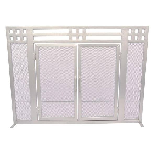 Unbranded Layton Nickel Single-Panel Fireplace Screen