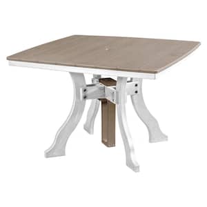 Adirondack Series White Frame Square High Density Plastic Dining Height Outdoor Dining Table
