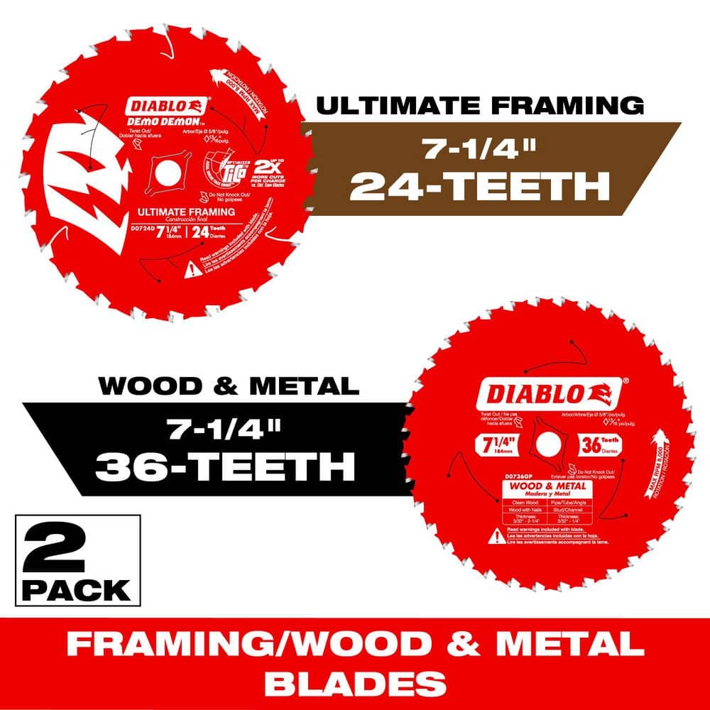 DIABLO 7-1/4 in. 24-Tooth Demo Demon Framing/Demolition and 7-1/4