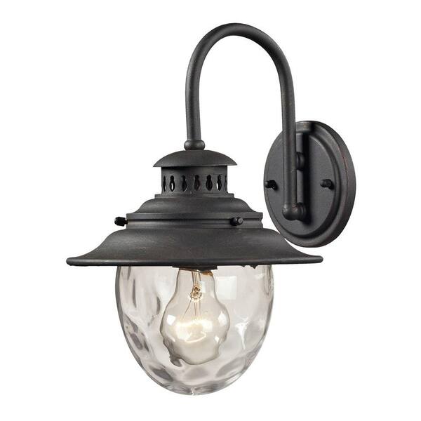 Titan Lighting Searsport 1-Light Weathered Charcoal Outdoor Sconce