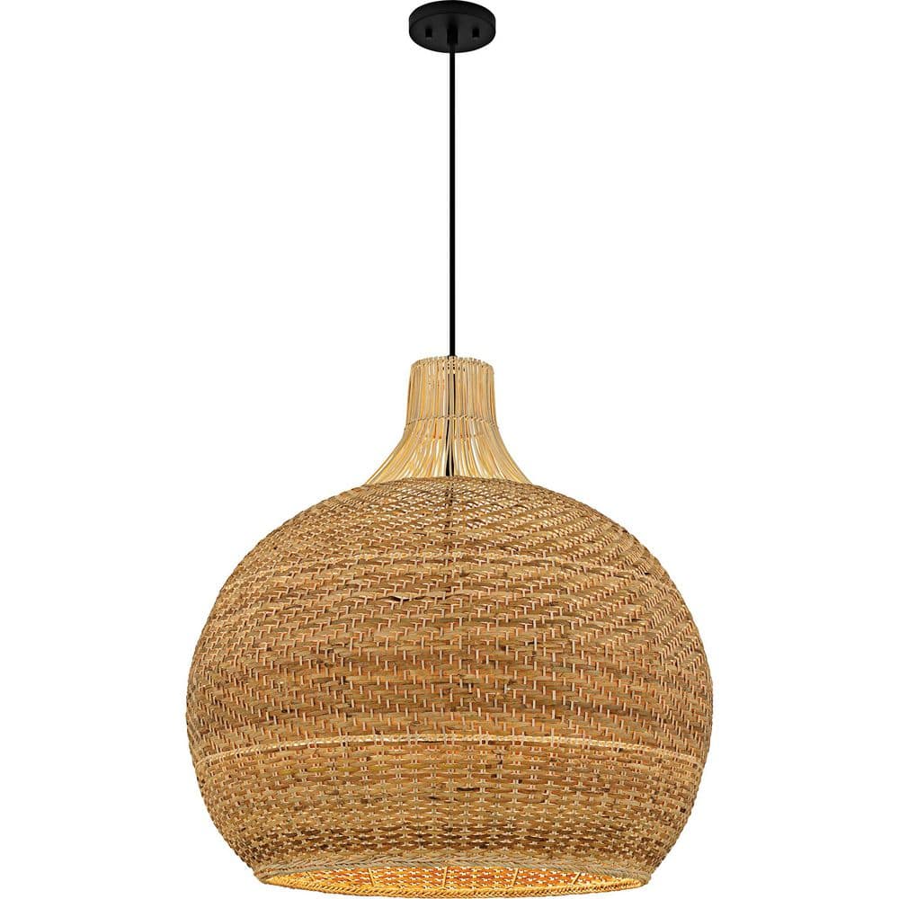 Sycamore 4-Light Matte Black Pendant Light with Rattan Shade price history on PriceWatchPro