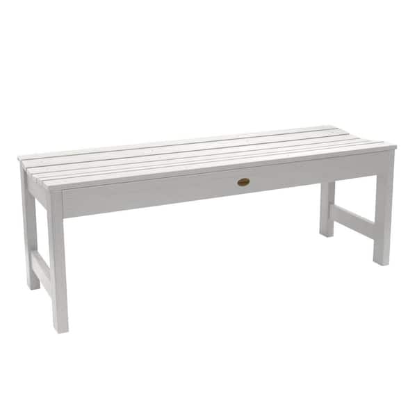 Highwood Lehigh 4 ft. 2-Person White Recycled Plastic Outdoor Picnic Bench