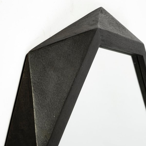 Medium Irregular Black Contemporary Mirror (32.0 in. H x 32.0 in. W)