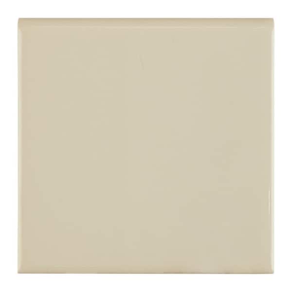 Daltile Semi-Gloss Almond 4-1/4 in. x 4-1/4 in. Ceramic Bullnose Wall Tile (0.125 sq. ft. / piece)