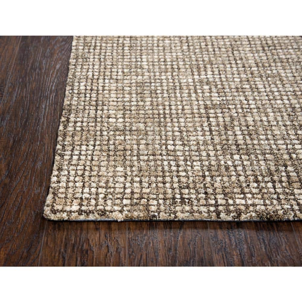 Storm Brown and Beige Hand-Tufted Wool Area Rug 8' x 11'