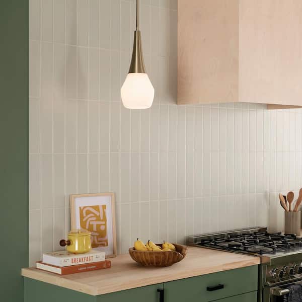Deela 17 in. 1-Light Champagne Bronze Modern Kitchen Island Pendant Hanging Light with Opal Glass