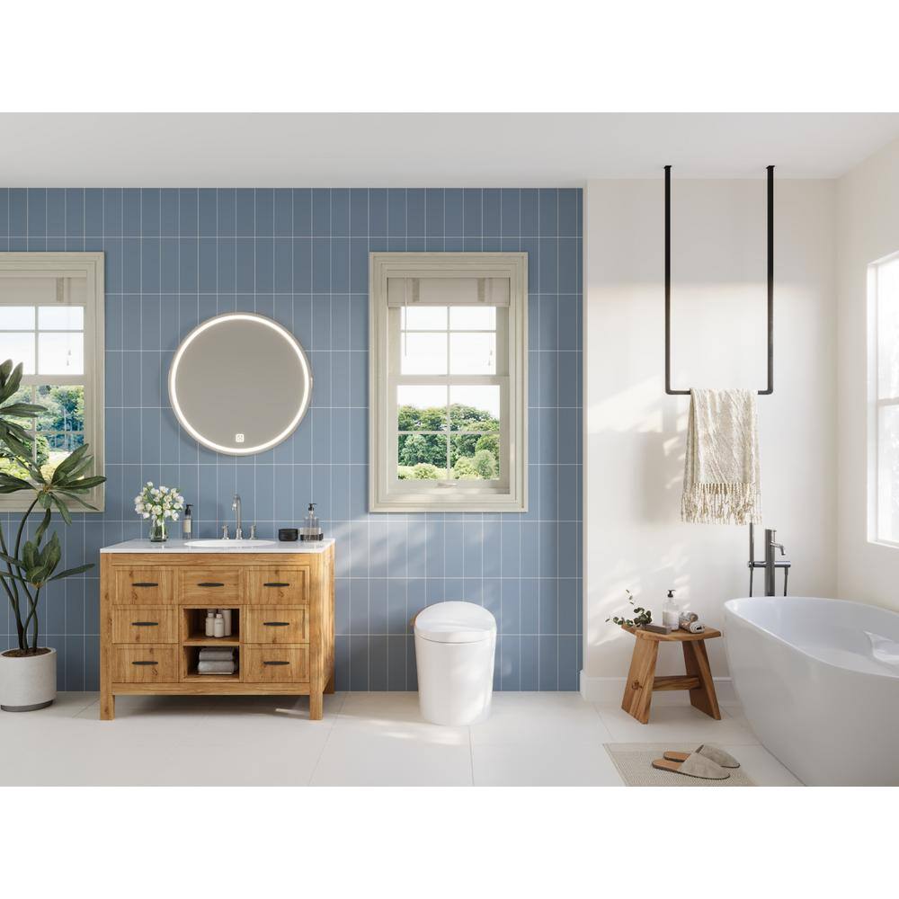 White Tankless Smart Elongated Toilet with Heated Seat