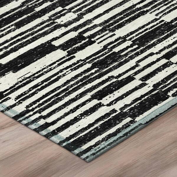 Chantille Machine Washable Indoor/Outdoor Abstract ACN2907 Black 2 ft. x 3 ft. Accent Rug