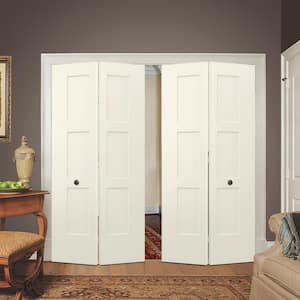 36 in. x 80 in. Birkdale Vanilla Paint Smooth Hollow Core Molded Composite Interior Closet Bi-fold Door