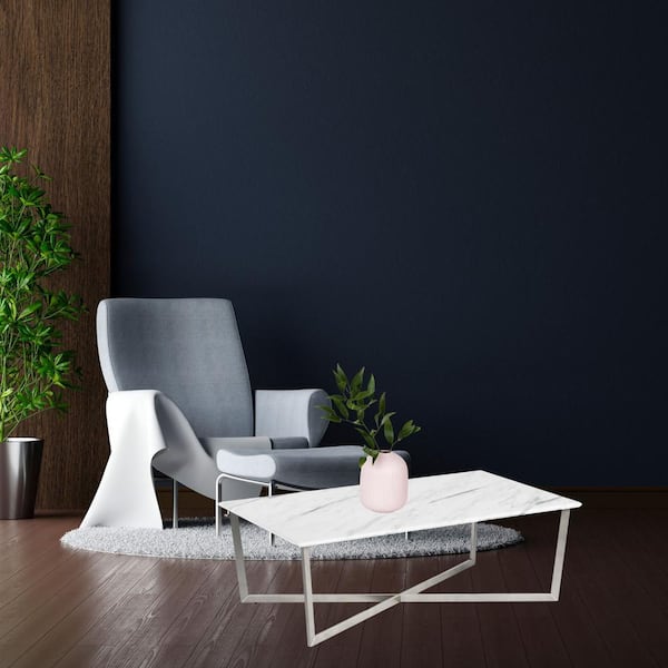 HomeRoots Amelia 47.25 in. White Rectangle MDF Coffee Table