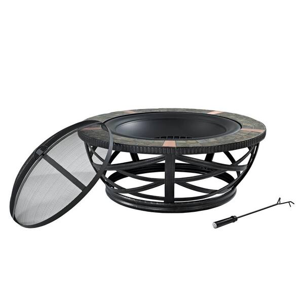 Crosley Glendale Black Round Metal Outdoor Firepit