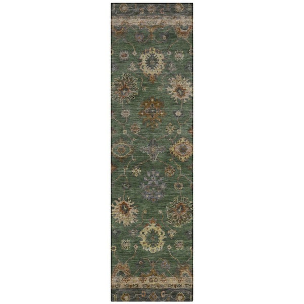 Chantille Machine Washable Indoor/Outdoor Abstract ACN2045 Fern 2 ft. 3 in. x 7 ft. 6 in. Runner Rug