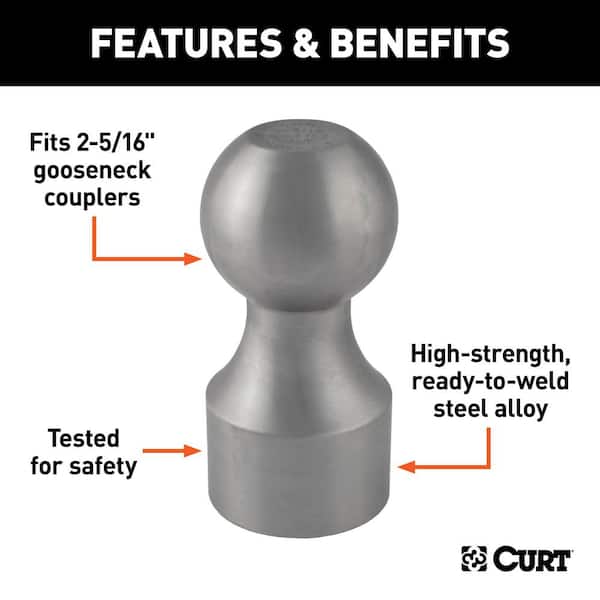 CURT 2-5/16" Weld-On Gooseneck Ball
