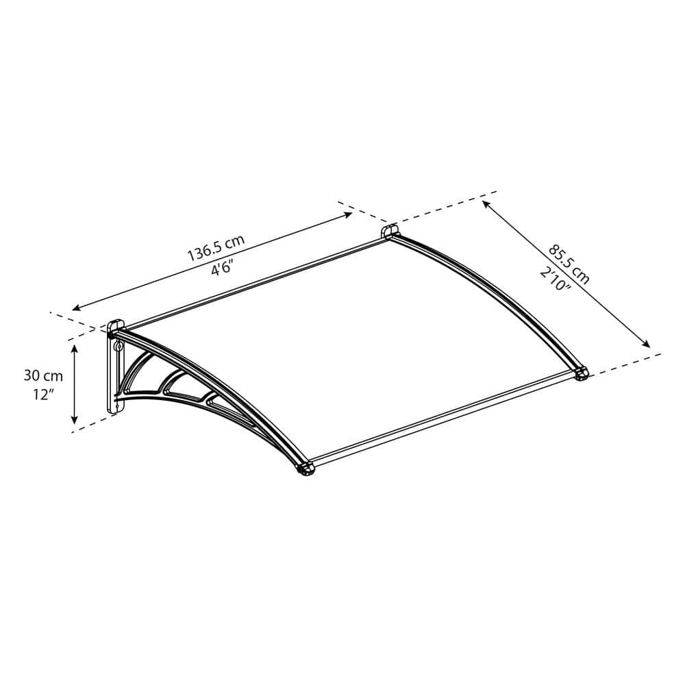 Neo Gray Polycarbonate Door and Window Awning