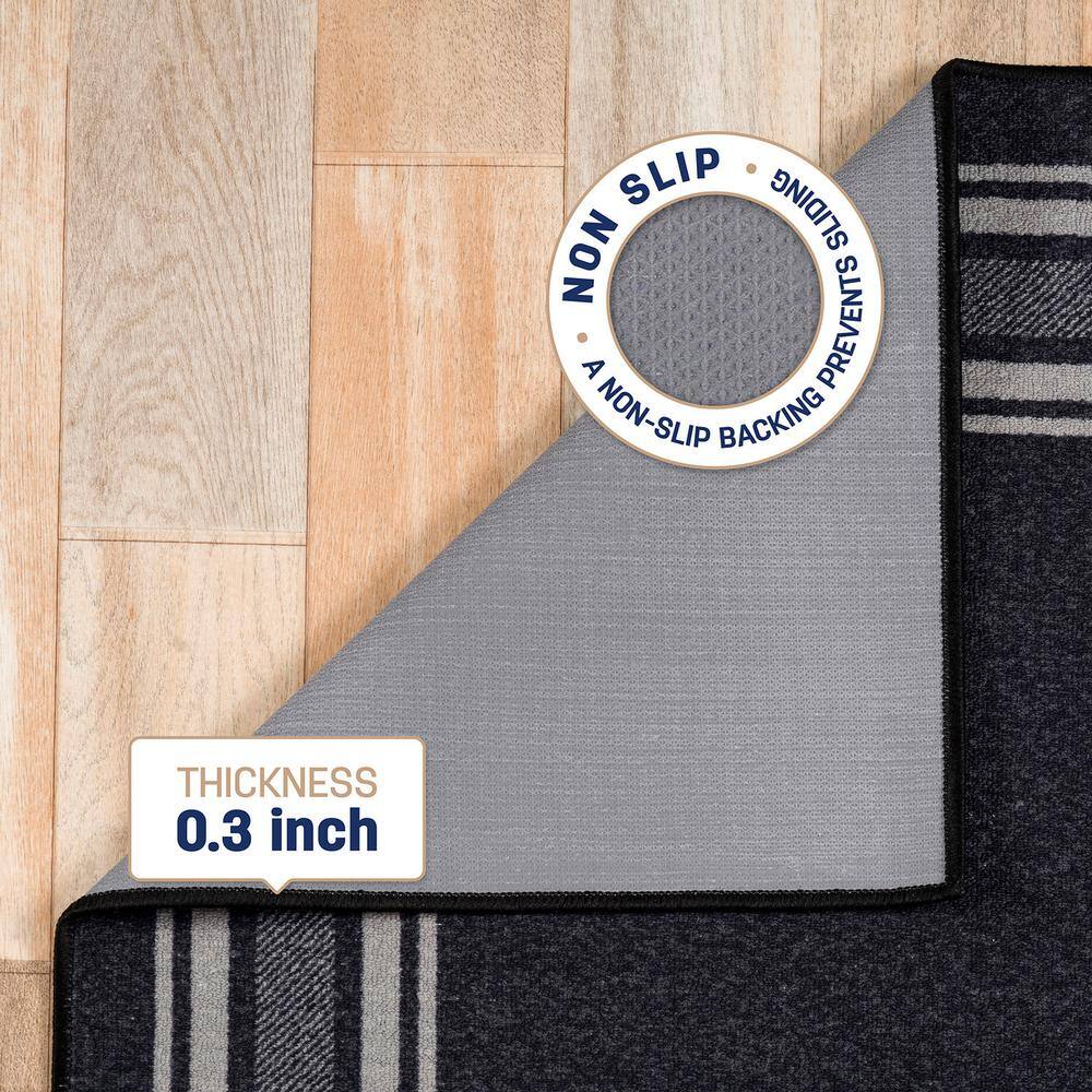 8 X 10 Gray Carmel Bordered Non Slip Indoor Area Rug - thumbnail 4