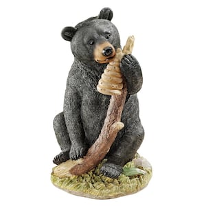 14 in. H Black Honey The Curious Bear Cub Statue