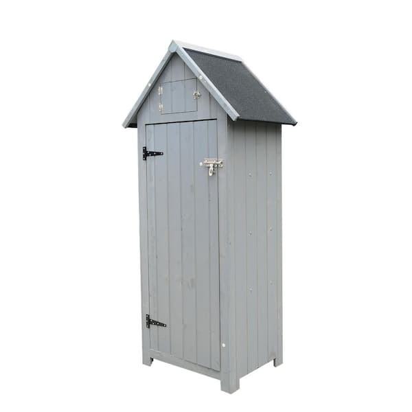 Garden Storage Shed 30.3 in. W x 20.5 in. D x 65.8 in. H Green Wood Outdoor Storage Cabinet with Waterproof Roof
