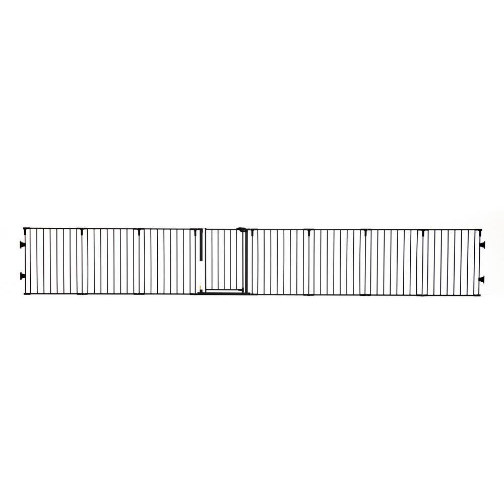 Black Adjustable Metal Baby Gate and Play Yard