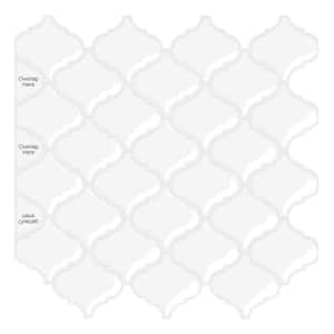 12 in. W x 12 in. L x 0.04 in. H White Peel and Stick Vinyl Wall Tile Backsplash for Kitchen Bedroom Bathroom 10-pack