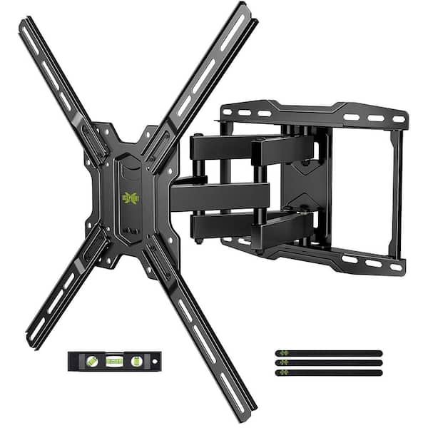 Includes HDMI and HDMI Adapter TV Wall Mount Bracket with Full Motion Articulating Dual Arm Swivel Tilt fit 26 to 55 Inch Flat Screen TVs,VESA 400X400 and 110lbs,Fits up to 16 Studs 