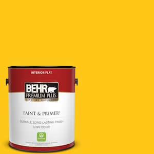 1 gal. #P300-7 Unmellow Yellow Flat Low Odor Interior Paint & Primer