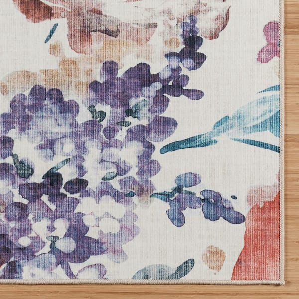 Crystal Print Polyester Digital Printed 6x9 Flora Multi Area Rug
