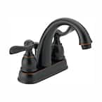 Windemere 4 in. Centerset 2-Handle Bathroom Faucet with Metal Drain Assembly in Oil-Rubbed Bronze