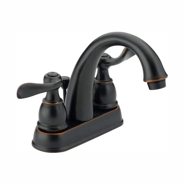 Delta Windemere 4 in. Centerset 2-Handle Bathroom Faucet with Metal Drain Assembly in Oil-Rubbed Bronze
