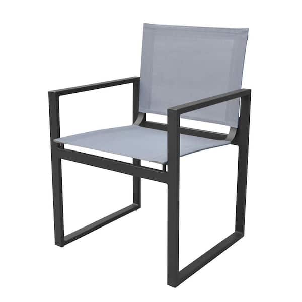 Unbranded Renava Kayak Charcoal Aluminum Outdoor Dining Chair (Set of 2)
