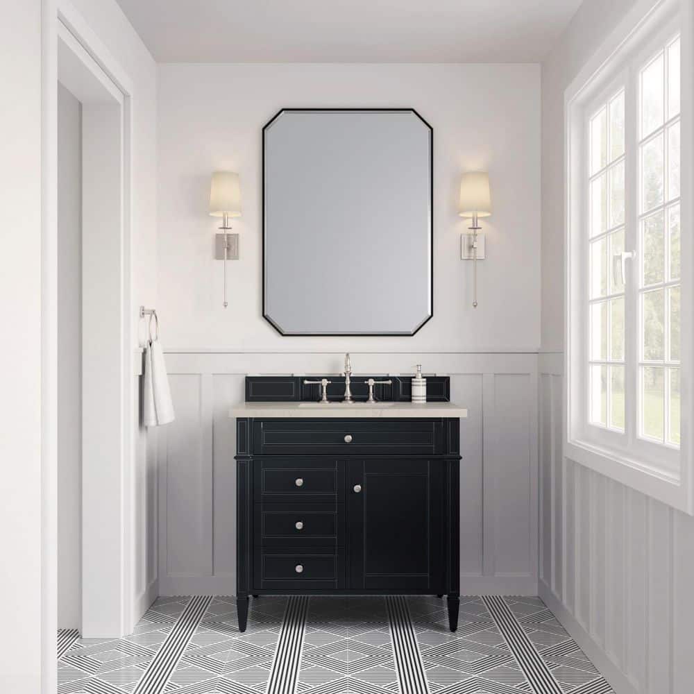 Brittany 36.0 in. Single Bath Vanity in Black Onyx with Siberian Quartz Top price history on PriceWatchPro