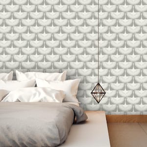 Genevieve Gorder Feather Flock Chalk Peel and Stick Wallpaper (Covers 56 sq. ft.)