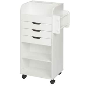 3-Drawer MDF Wheeled Craft Storage Cart in White