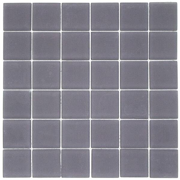 Ivy Hill Tile Contempo Smoke Gray 12 in. x 12 in. x 8 mm Frosted Glass Floor and Wall Tile