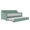 Little Seeds Monarch Hill Ambrosia Teal Velvet Upholstered Twin Daybed and Trundle 4337939LS