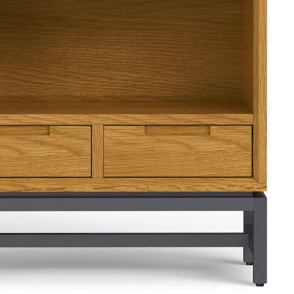 Banting 66 in. Tall OAK SOLID WOOD and Metal Rectangle Industrial Bookcase