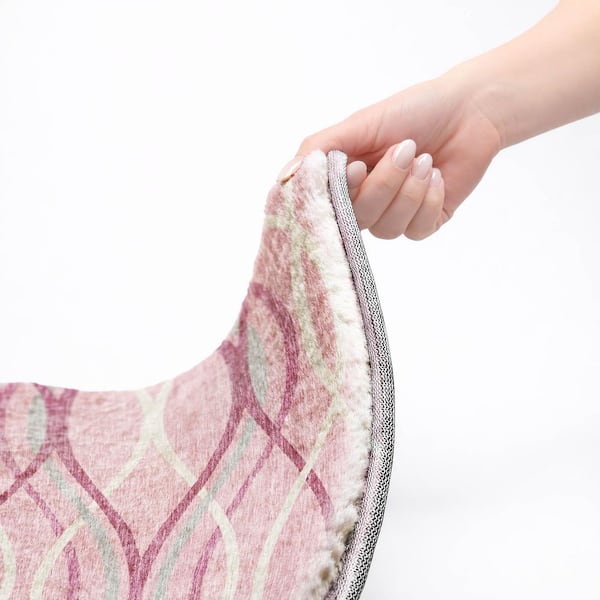 Dream Shag Premium Machine Washable Abstract ADS757 Pink 5 ft. x 7 ft. 6 in. Area Rug